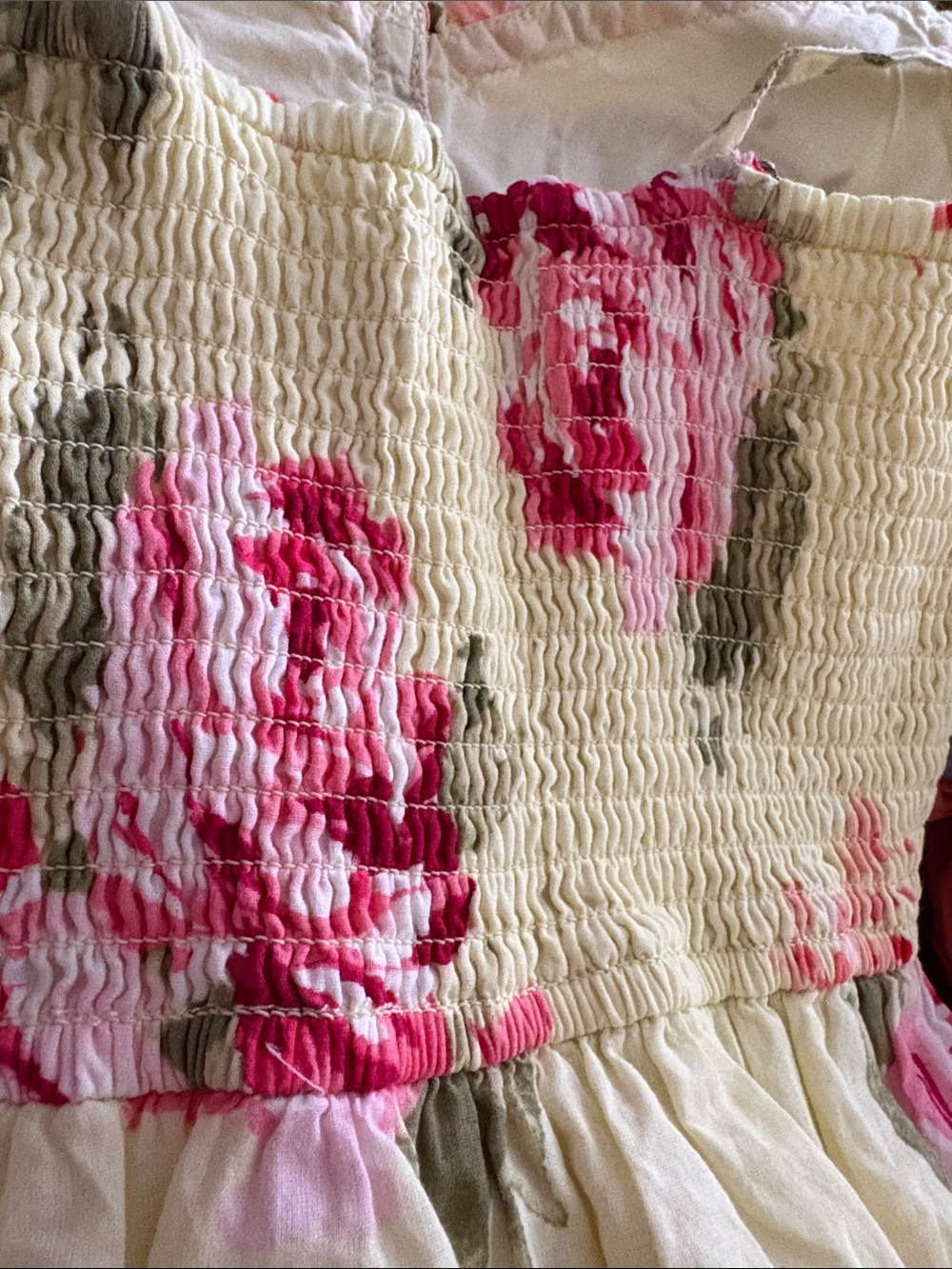 abercrombie kids Cream Dress with Pink Floral Print   Cotton - Picture 7 of 7